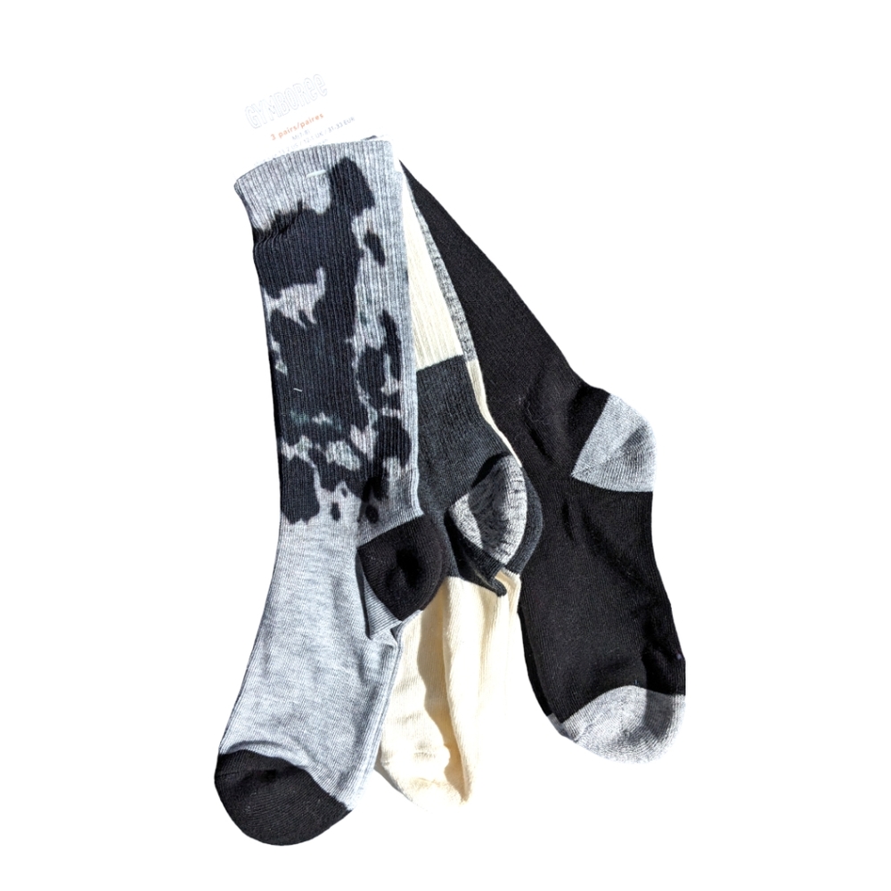 Gymboree Boys ✌️,Tie Dye,Mixmatch Black/Grey/Natural Socks (3) Pair